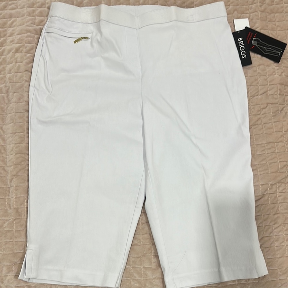 Briggs New York White Bermuda Shorts Tailored Cotton Blend
